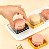 Boîte blister sur mesure, couvercle en plastique carré en forme de dôme, empilable, récipient individuel pour mini gâteau à la mousse, portion individuelle