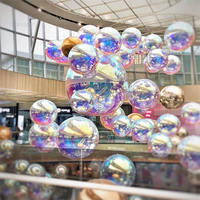 Boule de miroir gonflable grande sphère de miroir noir disco boule de miroir gonflable brillante décorations de ballon en pvc
