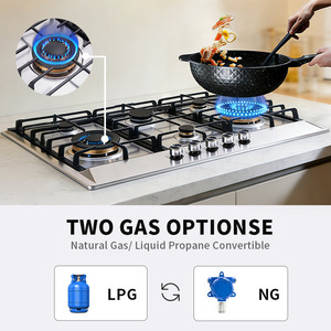 Vente populaire : Table <span class=keywords><strong>de</strong></span> cuisson à gaz encastrable 5 brûleurs avec flamme bleue <span class=keywords><strong>pour</strong></span> cuisine domestique - Product Image 2