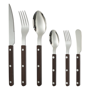 Tùy chỉnh ABS nhựa xử lý thanh lịch <span class=keywords><strong>Flatware</strong></span> Bộ thép không gỉ nhà hàng khách sạn đám cưới thiết lập dao kéo - Product Image 1