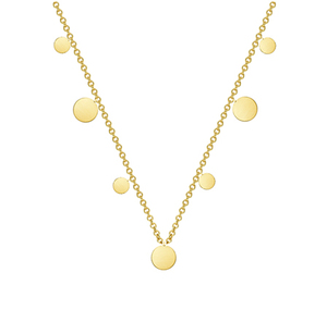 Collier ras du cou pour femme en acier inoxydable plaqué or 18 carats avec 3 motifs de disques, vente en gros |   Design Minimaliste Élégant - Product Image 1