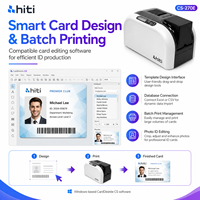 Imprimante de cartes d'identité couleur recto-verso transparente HiTi CS-270E 300 dpi pour cartes PVC avec encodage RFID en option