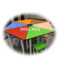 Table et chaise d'étude modernes pour enfants, forme trapézoïdale, blanc, hauteur réglable, pour chambre, salle à manger, école, bureau, atelier