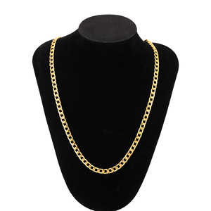 Woying <strong>Gold</strong> Plated 6mm Side <strong>Chain</strong> Necklace For Men Adjustable Length Hip Hop Jewelry Gift - Product Image 6