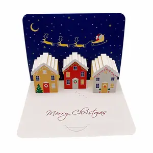 3D圣诞贺卡家庭，妻子，丈夫，孩子，朋友的有趣问候圣诞节弹出卡-包括信封和便笺标签