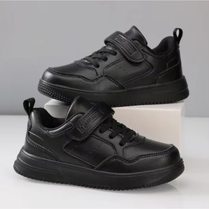 Zapatillas Casuales de Primavera, Verano y Otoño para Hombre y Mujer, Estudiantes, Negras, Material PU, Malla Transpirable, Cierre con Cordones, Suela de Goma Antideslizante - Product Image 3
