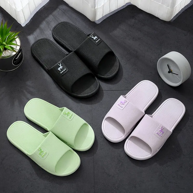 2010 New simple couple home slippers summer soft bottom non-slip bathroom slippers men's factory wholesale