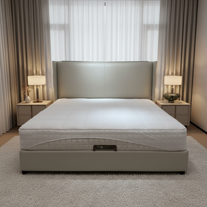 आधुनिक लक्जरी पर्यावरण के अनुकूल रानी/राजा आकार के फ्लैट बिस्तर के साथ नरम असदार नारंगी चमड़े - Product Image 1