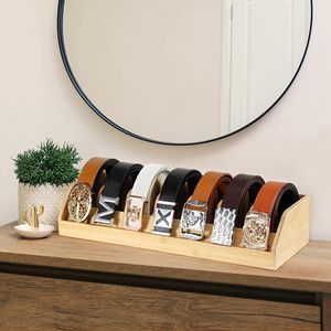 ไม้ไผ่กล่องจัดระเบียบเข็มขัดชั้นแสดงเข็มขัดสำหรับตู้เสื้อผ้าที่เก็บเข็มขัด - Product Image 2