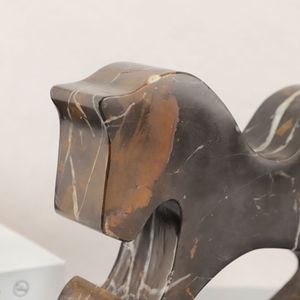 Scultura Moderna in Marmo <span class=keywords><strong>Nero</strong></span> Oro Naturale, Cavallo a Dondolo Lucidato per Arredamento Casa, con 1 Anno di Garanzia per Villa e Hotel - Product Image 4