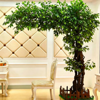 Árbol de Banyan Artificial Gigante, Árbol de los Deseos, Ficus Microcarpa Artificial, Tamaño Personalizable, Simulación de Banyan