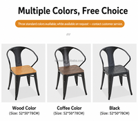 Ensemble de table à manger d'extérieur 5 pièces, plateau carré à lattes 70 cm, pieds noirs coniques avec 4 chaises aspect bois, vente en gros directe d'usine, nouveauté