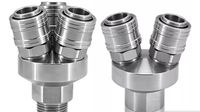 Raccord pneumatique WENLI Type C en acier inoxydable 304, raccord rapide à insertion, té droit bidirectionnel, filetage femelle/mâle, garantie 3 mois pour l'air