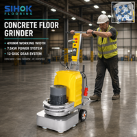 Machine à polir et à meuler le béton 500 mm 4 têtes certifiée CE, préparation de surfaces en époxy et terrazzo industrielles 220V 380V
