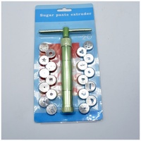 Extrudeuse cylindrique en acier inoxydable à 20 motifs pour pâte à modeler/pâte à sucre, outils manuels antiadhésifs pour gâteaux, fondants et poterie