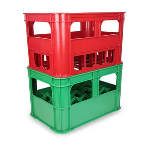 low price 24 bottles beer box plastic glass crates for wine beverage