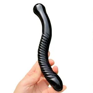 Schwarzer Obsidian Kristall dildo Schlangen förmiger Kristalls tab Sexspielzeug Yoni Massage gerät für Frauen Schwarzer Obsidian Yoni Zauberstab Zauberstab