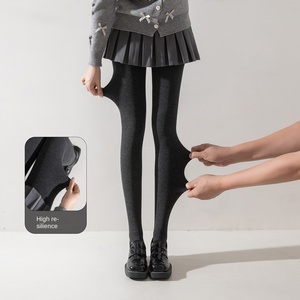 Calze a coste <span class=keywords><strong>in</strong></span> poliestere/spandex, foderate <span class=keywords><strong>in</strong></span> <span class=keywords><strong>pile</strong></span>, ispessite, a righe verticali, modello calzino, aderenti, per autunno/inverno - Product Image 2