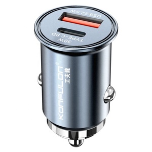Konfulon 2025 Mini caricabatterie per auto in lega di alluminio Dual-Port tendenze Innovative di uscita 20W e 22.5W sicuro e stabile - Product Image 1
