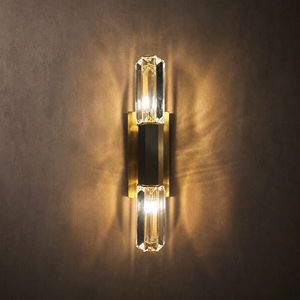 Luxury Vertical Crystal <b>Wall</b> <b>Light</b> Brass Frame Crystal <b>Wall</b> <b>Sconce</b> For Living Room Background <b>Wall</b> Lighting - Product Image 4