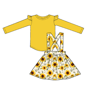 Set di Due Pezzi con Abito Stampato Rosso Brillante e Vivace, Abbigliamento per Bambine all'Ingrosso, Vestiti e Completi per Ragazze - Product Image 2