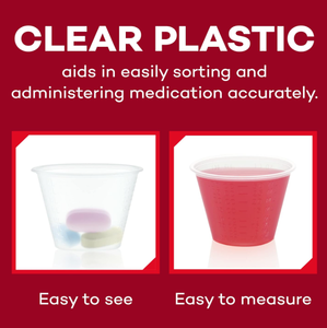 Tasses à mesurer de médicaments en plastique à mur unique 1oz graduées pour les cabinets de médecin, les hôpitaux pour infirmières et les soins à domicile - Product Image 3