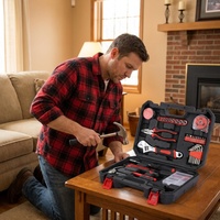 Ensemble d'outils combinés personnalisés avec logo, 37 pièces, avec étui de rangement portable pour les travaux de réparation domestique