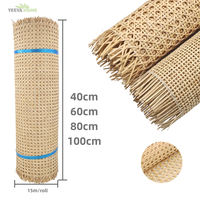 Maßgefertigte Breite Natürliches Indonesisches Rattan-Geflecht Rolle Achteckiges Rohrgeflecht für Möbel Schranktür-Reparatur