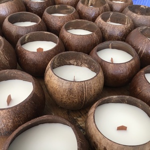 Vela de coco 100% Natural, vela perfumada en concha de coco, tazón de coco ecológico - Product Image 5