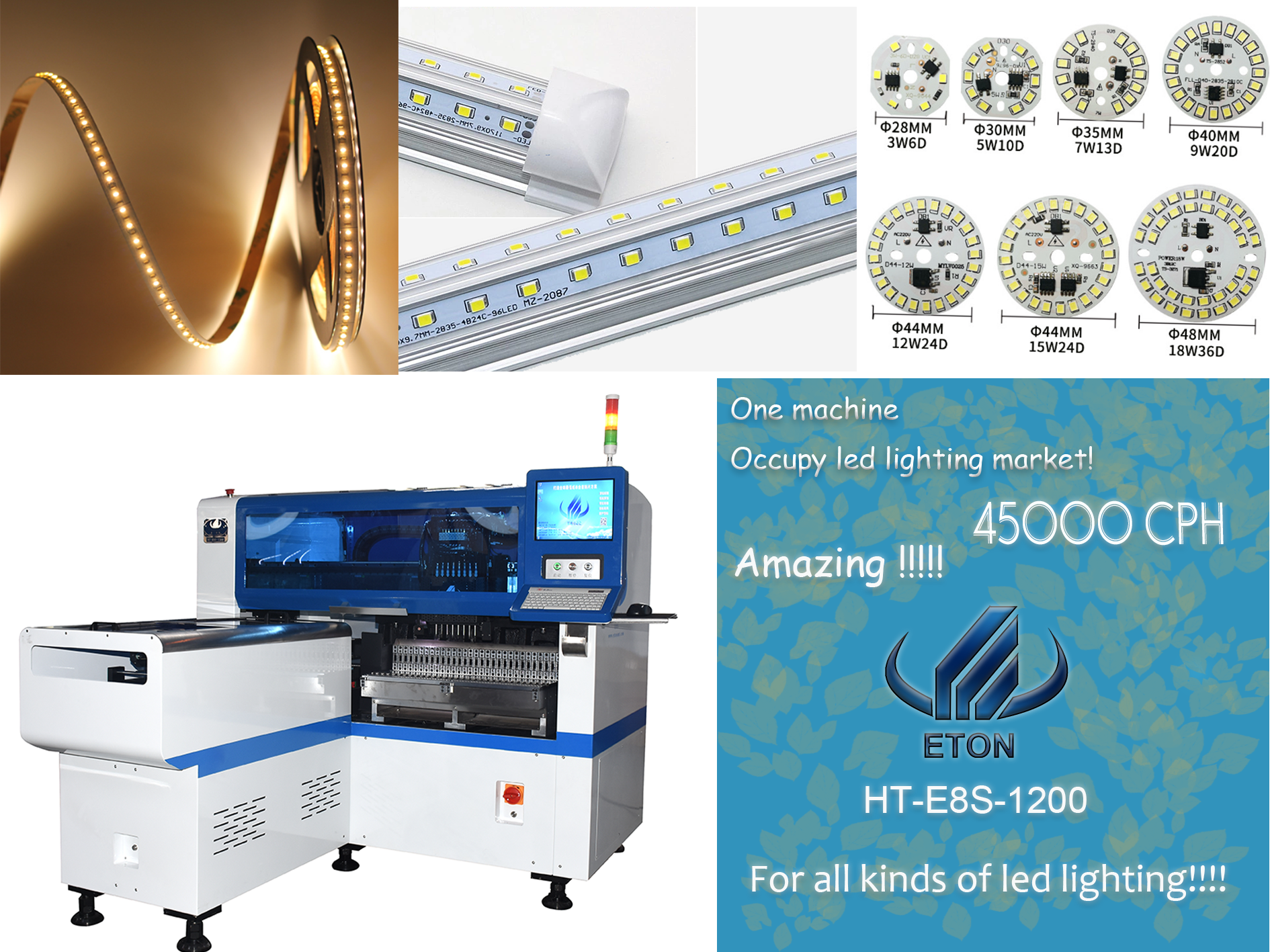 LED Bulb Light Production Line SMT Pick and Place Machine High Precision LED Making Machine