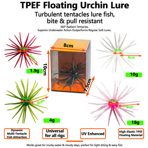 Tpe Sea Urchin <b>Floating</b> Soft Bait 1.9g 4g 10g 18g Bass Lure Biomimetic <b>Fishing</b> Bait Soft Ball Fish Attractant - Product Image 3