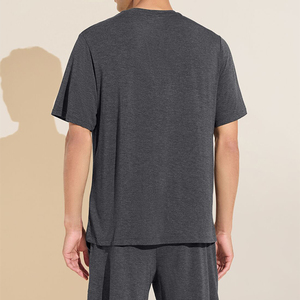 Nuovo Design Henley stile Top manica corta e Shorts 2 pezzi Set <span class=keywords><strong>pigiama</strong></span> da <span class=keywords><strong>uomo</strong></span> per abbigliamento da notte <span class=keywords><strong>estivo</strong></span> modale da <span class=keywords><strong>uomo</strong></span> - Product Image 5