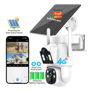 InLifeCam Tuya <strong>Smart</strong> APP WIFI/4G Solar Panel Outdoor PTZ <strong>IP</strong> <strong>Camera</strong> With Solar Panel Network <strong>Camera</strong> 3.0MP+3.0MP Home <strong>Camera</strong> - Product Image 1