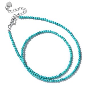 Bán buôn tự nhiên 2 mét mặt đá tròn <span class=keywords><strong>Rose</strong></span> Quartz 7 Chakra Turquoise Tiny hạt Choker Vòng cổ cho nam giới phụ nữ trang sức quà tặng - Product Image 1