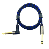 Câble de guitare 5M, câble d'instrument, câble de basse, cordon de guitare Câble audio incurvé droit de 6.35mm pour divers instruments de musique