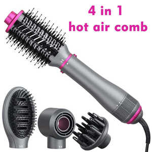 Secador de Pelo de Viaje 4 en 1 con Motor AC, Plancha, Cepillo Voluminizador, Iones Negativos, Cepillos Intercambiables, Herramienta de Peinado de 1000W - Product Image 1