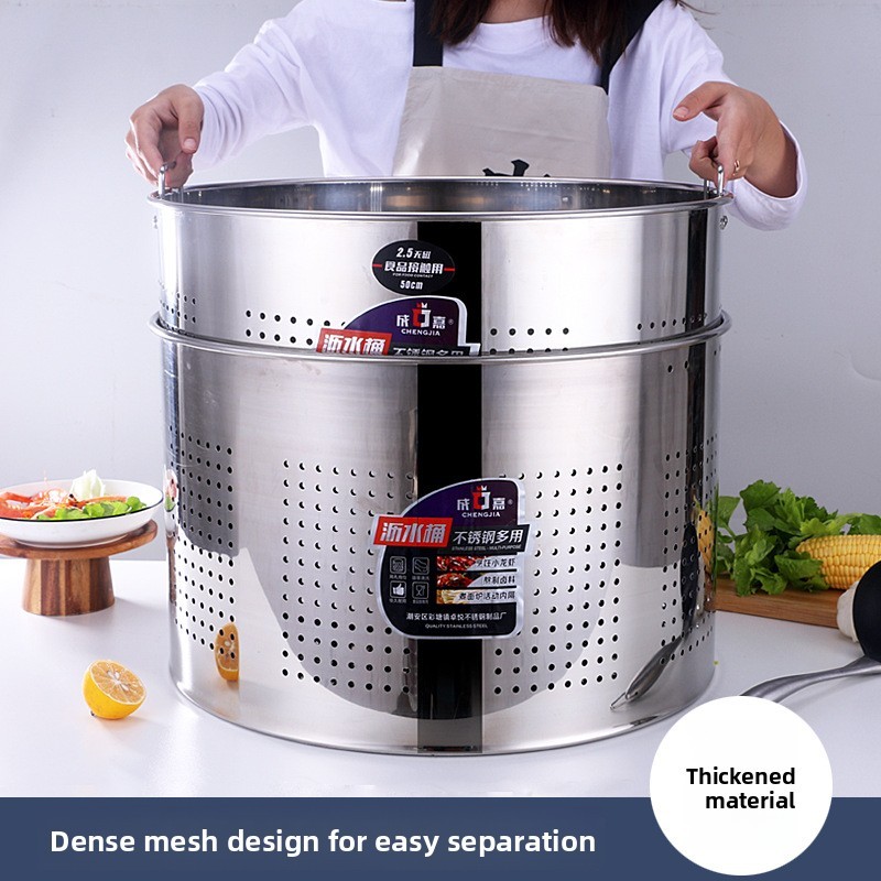 Commercial Hotel Use 201 Stainless Steel Soup Stock Pot Bucket Large Capacity Thickened Canteen Lid Modern Multi-Purpose Drip · image 6