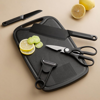Ensemble de couteaux de pique-nique avec planche de rangement en PP, planche à découper antidérapante, ensemble de cuisine portable pour le camping en plein air