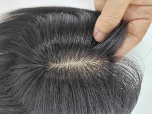 Peluca de Cabello Humano con Clip de 8 Pulgadas, Estilo Lacio Medio, Anudada a Mano, Ligera, Colores Naturales Premium, WIGTS para Uso Diario - Product Image 4