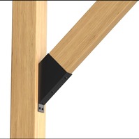 Support d'angle à 45 degrés en acier au carbone thermolaqué, idéal pour poteaux en bois, robuste, antirouille, pour pergola, gazebo, garage, écurie, renforcement