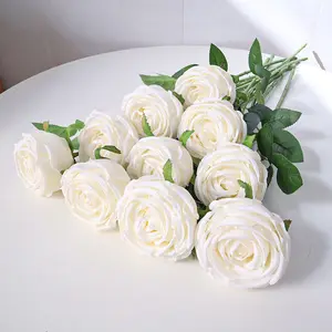 סיטונאי 51 ס""מ יחיד נסיכה ורד פרחים מלאכותיים לקישוט חתונה ורדים סימולציה לעיצוב הבית