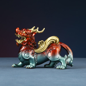 Copper Pixiu Figurine 2Pcs Feng Shui Decoration For Living Room Home Office Entryway Ornament <b>Craft</b> Item - Product Image 3