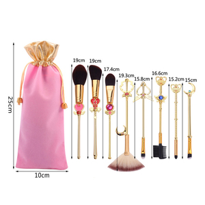 8Pcs profesional de la Fundación cepillo mango de Metal herramientas de maquillaje Sakura de lujo Rosa maquillaje cepillo conjunto para niña - Product Image 4