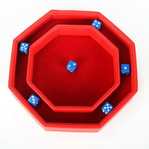 <span class=keywords><strong>Plateau</strong></span> à dés octogonal en cuir PU <span class=keywords><strong>de</strong></span> 8 pouces avec couvercle pour jeux <span class=keywords><strong>de</strong></span> société Donjons DND Base en bois fabriquée à la main - Product Image 2