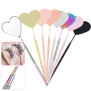 Miroir à cils en acier inoxydable, portable, carré, en forme de nuage ou de cœur, outil de salon - Product Image 6