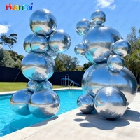 Forme gonflable de coeur de ballon réfléchissant coloré de miroir de PVC pour des événements extérieurs fait la fête l'article décoratif d'écran modèle géant