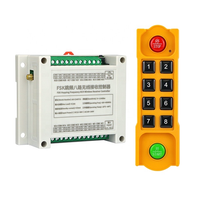 8 Channels Wireless RF Remote Control Switch AC 220V 110V Industrial Controller for Water Pumps