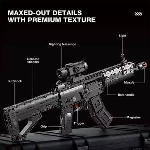 Reobrix 77024 1593 Piezas, Réplica de Rifle 191, Modelo de Arma de Colección, Bloques de Construcción para Juegos de Guerra, Ladrillos de Juguete, Regalos - Product Image 5