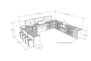 NICOCABINET Luxe Jardin Extérieur Armoire de Cuisine en Acier Inoxydable BBQ Évier pour 3-5 Personnes Robinet Tiroir Glissière Charnière Villas - Product Image 6