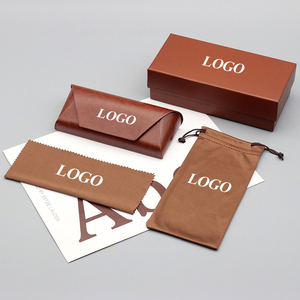 Étuis et sacs personnalisés en cuir pour lunettes, étuis à lunettes de luxe avec logo personnalisé, ensemble d'emballage pour lunettes de soleil - Product Image 1